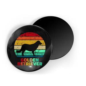 Golden Retriever Retro Silhouette Magnet