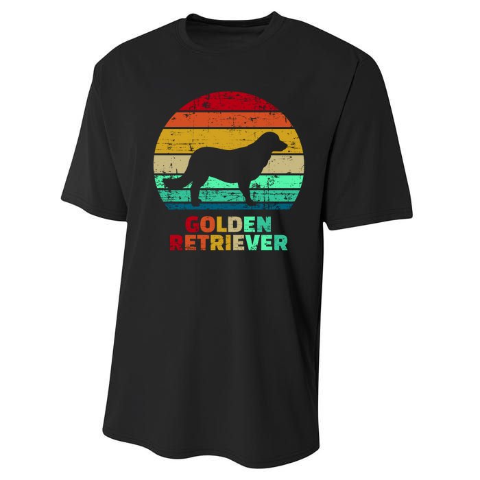 Golden Retriever Retro Silhouette Performance Sprint T-Shirt