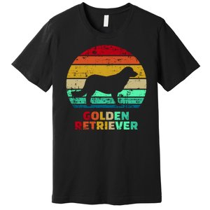 Golden Retriever Retro Silhouette Premium T-Shirt