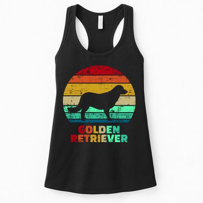 Golden Retriever Retro Silhouette Womens Tank Top