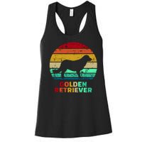 Golden Retriever Retro Silhouette Women's Racerback Tank