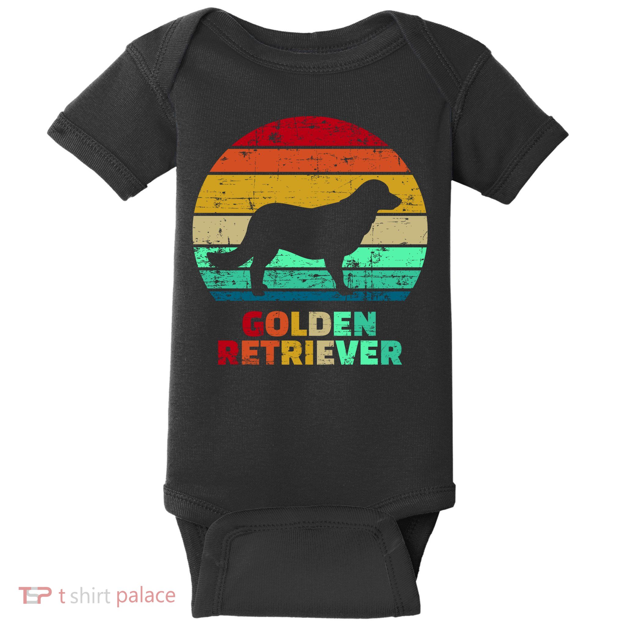 Golden Retriever Retro Silhouette Baby Bodysuit