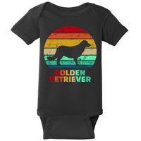 Golden Retriever Retro Silhouette Baby Bodysuit
