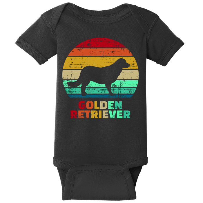 Golden Retriever Retro Silhouette Baby Bodysuit