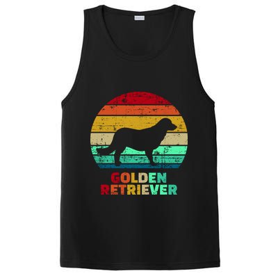 Golden Retriever Retro Silhouette PosiCharge Competitor Tank