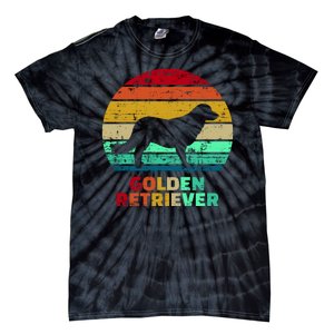 Golden Retriever Retro Silhouette Tie-Dye T-Shirt