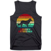 Golden Retriever Retro Silhouette Tank Top