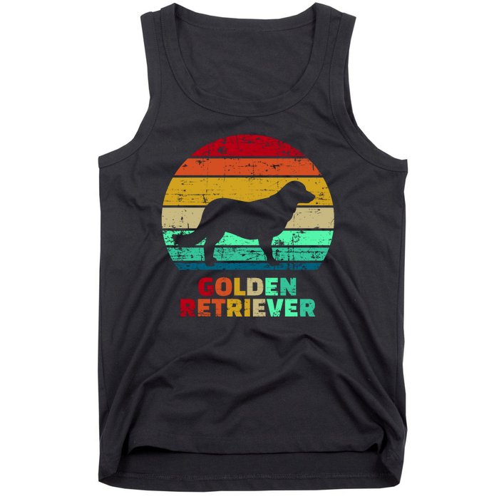 Golden Retriever Retro Silhouette Tank Top