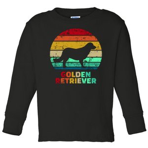 Golden Retriever Retro Silhouette Toddler Long Sleeve Shirt