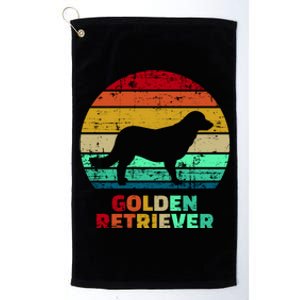 Golden Retriever Retro Silhouette Platinum Collection Golf Towel