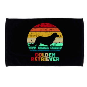 Golden Retriever Retro Silhouette Microfiber Hand Towel