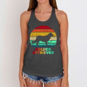 Golden Retriever Retro Silhouette Women's Knotted Racerback Tank