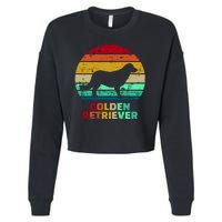 Golden Retriever Retro Silhouette Cropped Pullover Crew