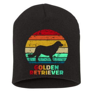 Golden Retriever Retro Silhouette Short Acrylic Beanie