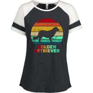 Golden Retriever Retro Silhouette Enza Ladies Jersey Colorblock Tee