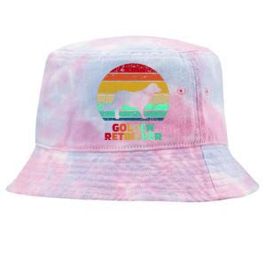 Golden Retriever Retro Silhouette Tie-Dyed Bucket Hat