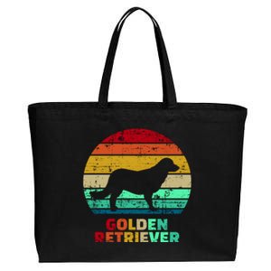 Golden Retriever Retro Silhouette Cotton Canvas Jumbo Tote