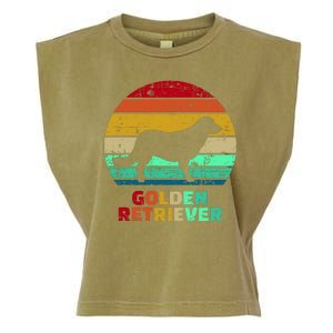 Golden Retriever Retro Silhouette Garment-Dyed Women's Muscle Tee