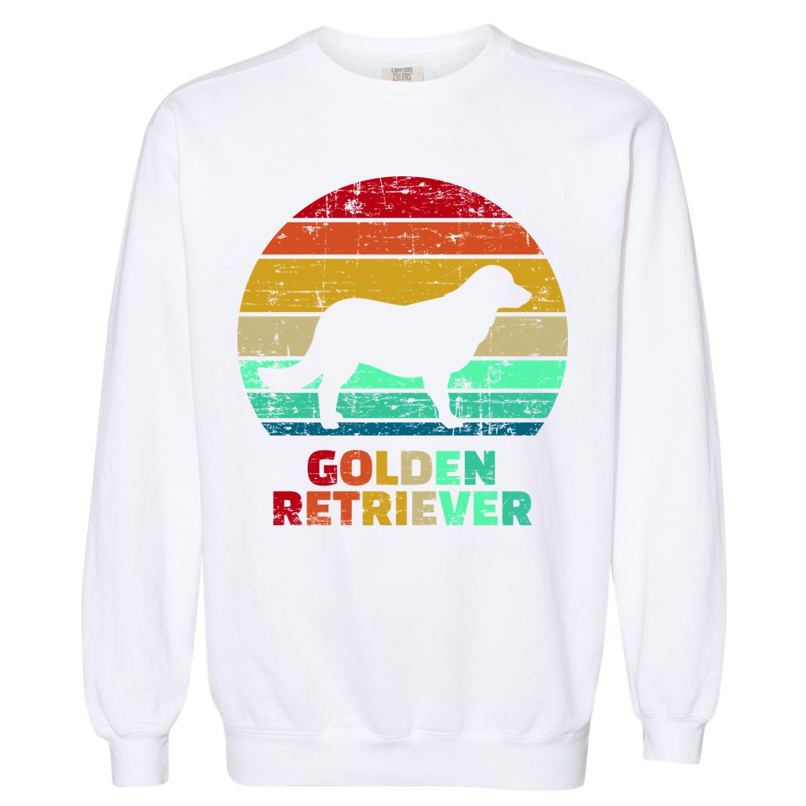 Golden Retriever Retro Silhouette Garment-Dyed Sweatshirt