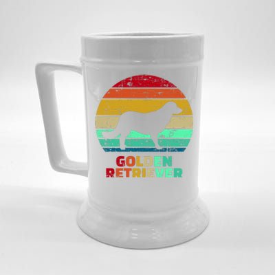 Golden Retriever Retro Silhouette Beer Stein