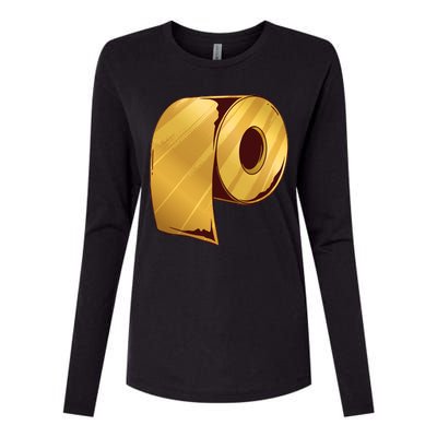 Golden Toilet Paper Crisis Womens Cotton Relaxed Long Sleeve T-Shirt