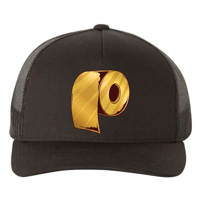 Golden Toilet Paper Crisis Yupoong Adult 5-Panel Trucker Hat