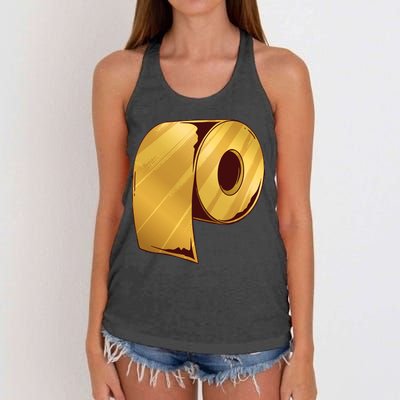 Golden Toilet Paper Crisis Women's Knotted Racerback Tank