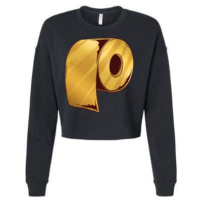 Golden Toilet Paper Crisis Cropped Pullover Crew