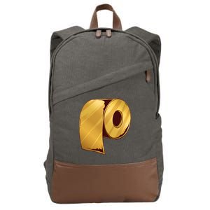 Golden Toilet Paper Crisis Cotton Canvas Backpack