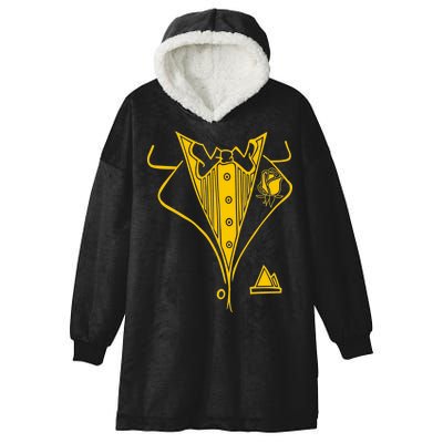 Golden Tuxedo Hooded Wearable Blanket