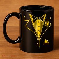 Golden Tuxedo 11oz C Handle Ceramic Mug