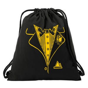 Golden Tuxedo Drawstring Bag