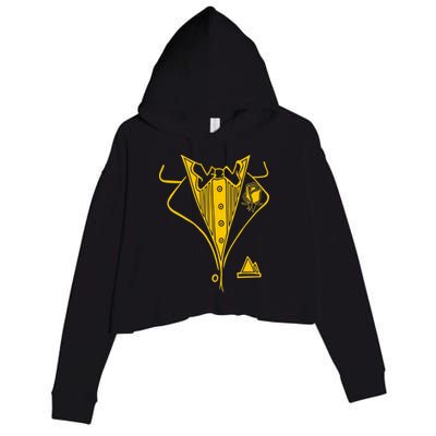 Golden Tuxedo Crop Fleece Hoodie