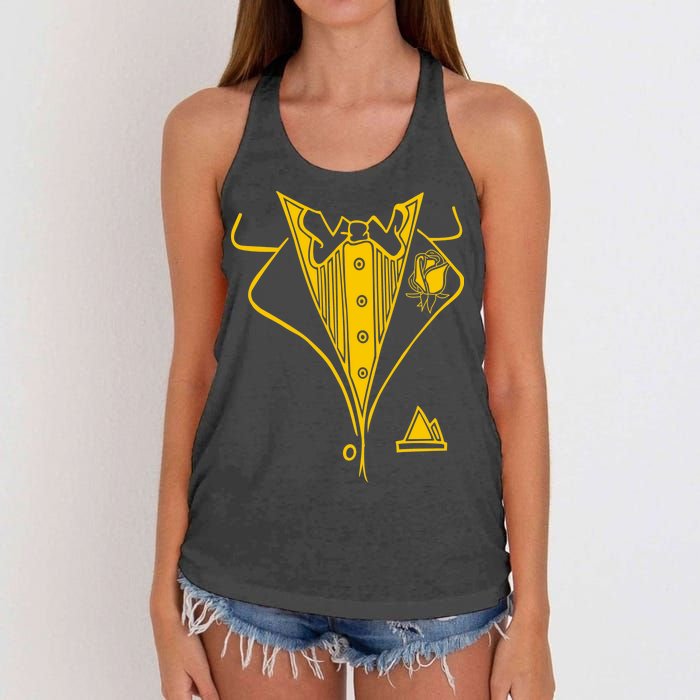 Golden Tuxedo Women's Knotted Racerback Tank