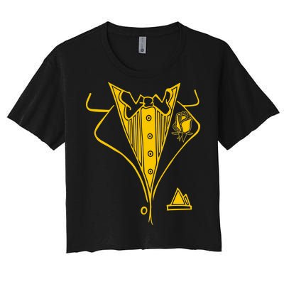 Golden Tuxedo Women's Crop Top Tee