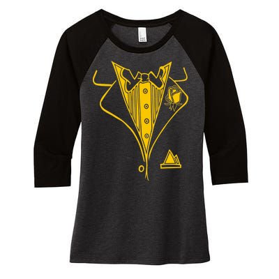 Golden Tuxedo Women's Tri-Blend 3/4-Sleeve Raglan Shirt