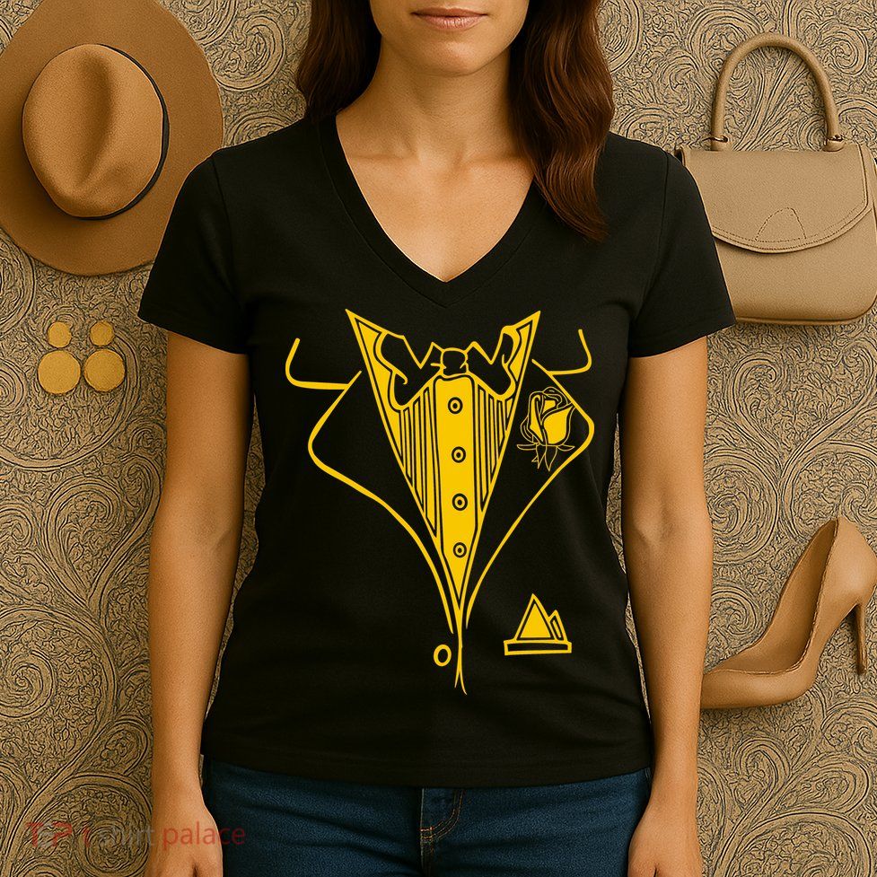 Golden Tuxedo Women's V-Neck T-Shirt