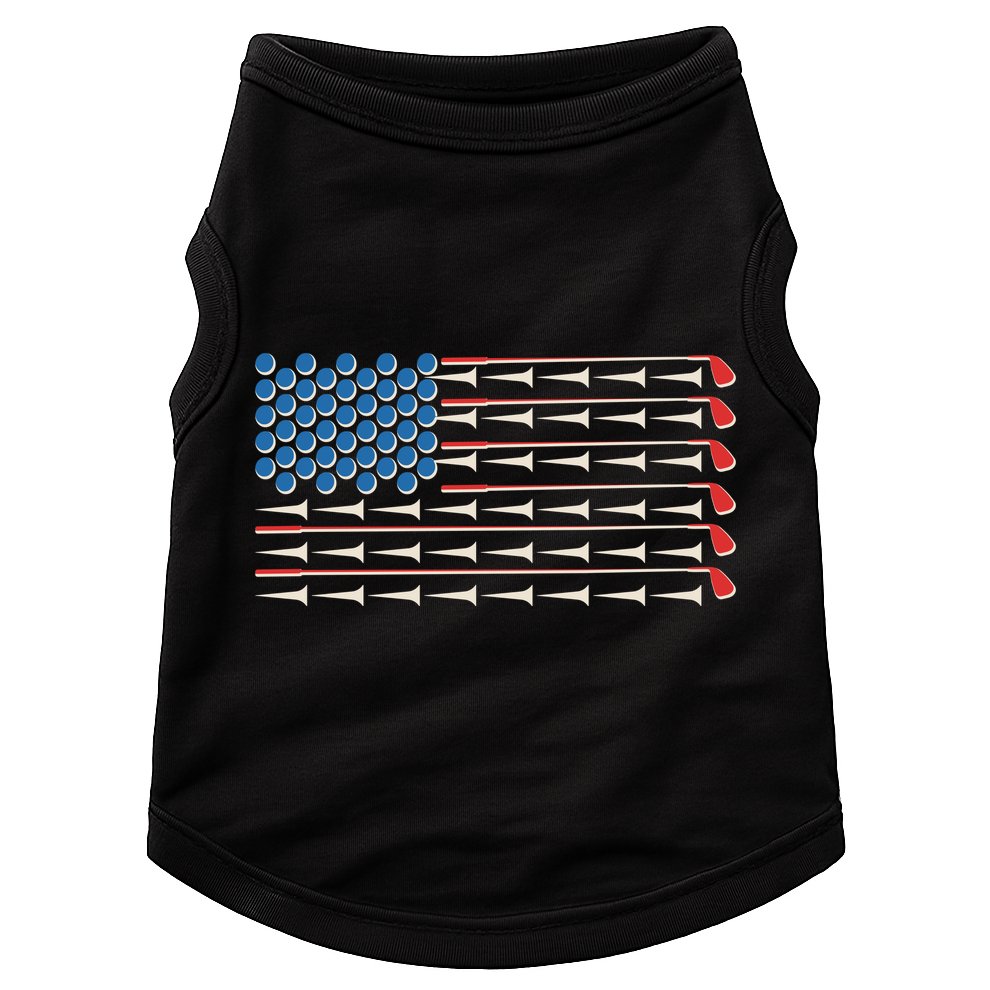 Golf Balls Tees Clubs USA American Flag Doggie Tank