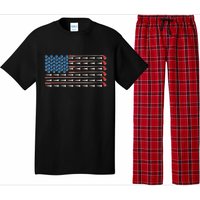 Golf Balls Tees Clubs USA American Flag Pajama Set