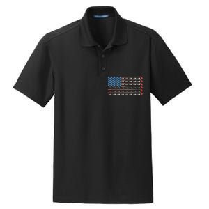 Golf Balls Tees Clubs USA American Flag Dry Zone Grid Polo