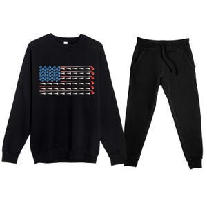 Golf Balls Tees Clubs USA American Flag Premium Crewneck Sweatsuit Set