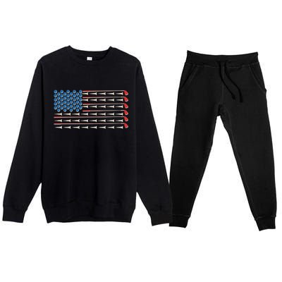 Golf Balls Tees Clubs USA American Flag Premium Crewneck Sweatsuit Set