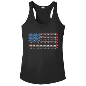 Golf Balls Tees Clubs USA American Flag Ladies PosiCharge Competitor Racerback Tank