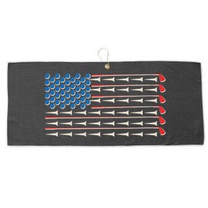 Golf Balls Tees Clubs USA American Flag Large Microfiber Waffle Golf Towel