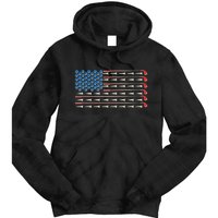 Golf Balls Tees Clubs USA American Flag Tie Dye Hoodie