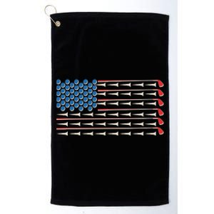 Golf Balls Tees Clubs USA American Flag Platinum Collection Golf Towel