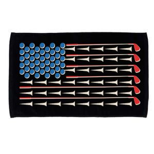 Golf Balls Tees Clubs USA American Flag Microfiber Hand Towel