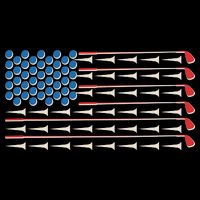 Golf Balls Tees Clubs USA American Flag Zip Tote Bag