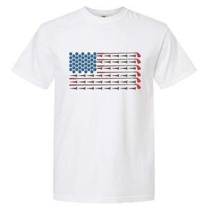 Golf Balls Tees Clubs USA American Flag Garment-Dyed Heavyweight T-Shirt