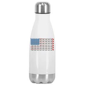 Golf Balls Tees Clubs USA American Flag Stainless Steel Insulated Water Bottle